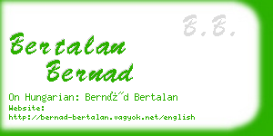 bertalan bernad business card